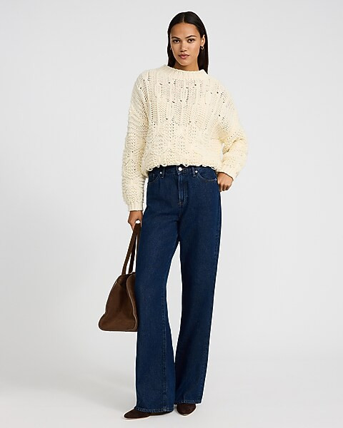 Novelty Stitch Crew Neck Sweater | Express