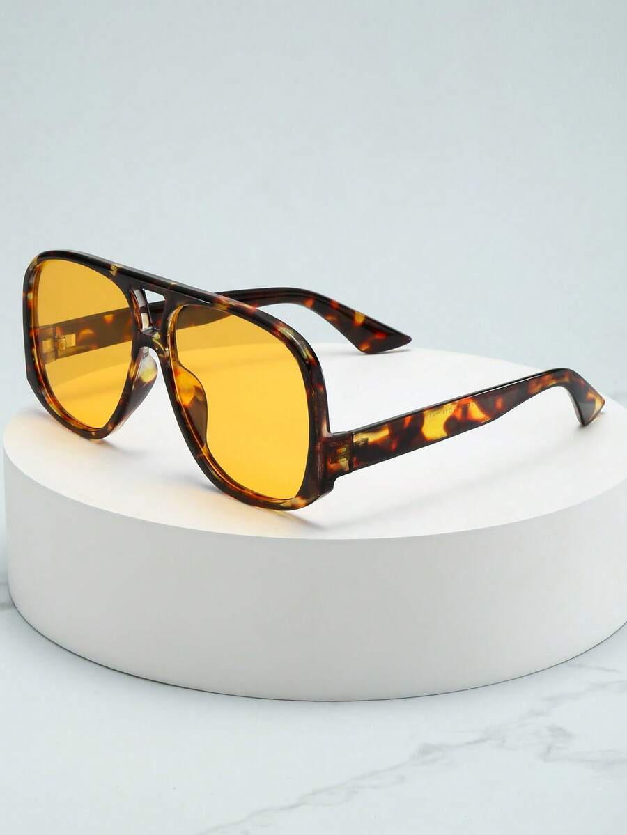 1pc Unisex Square Large Frame High-Quality Stylish Glasses, Suitable For Driving, Casual, Holiday... | SHEIN