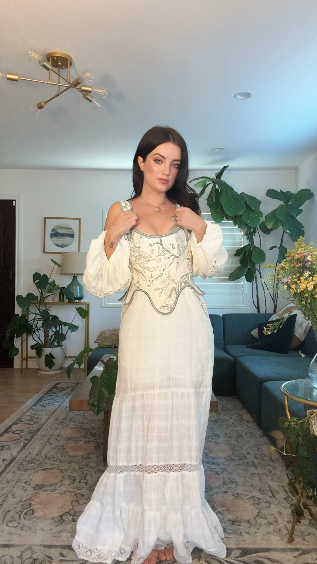 Ever after inspired 🕯️✨🏹🤍🌿 #dress #fantasyfashion