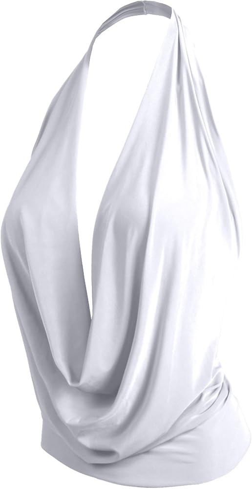 J. LOVNY Womens Womens Lightweight Low Cut Halter Top S-3XL | Amazon (US)