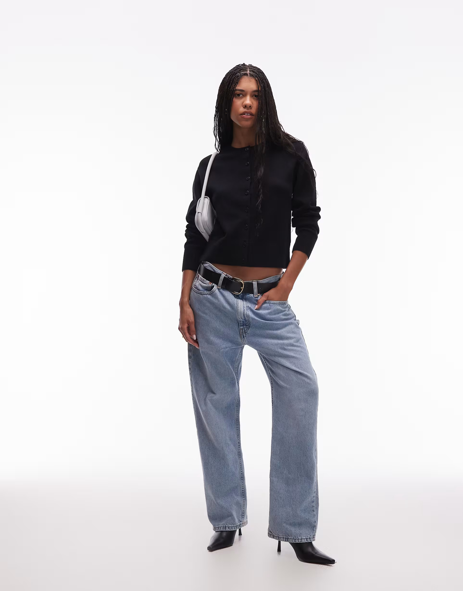 & Other Stories wool cardigan with button front in black | ASOS | ASOS (Global)