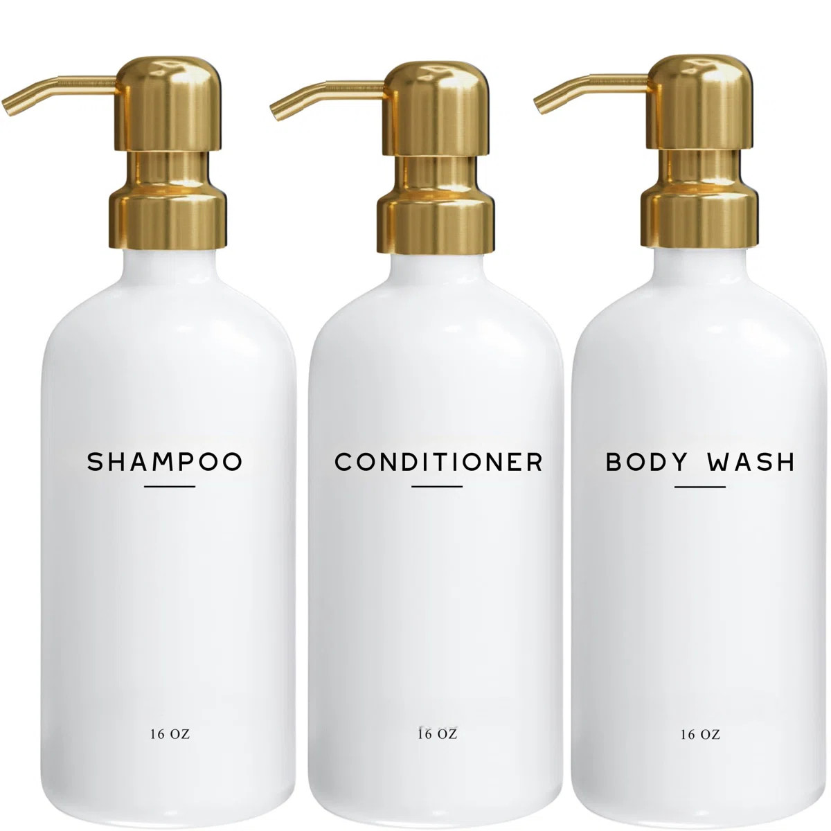 Luxury Shampoo And Conditioner Dispenser Set (Gold) | Wayfair North America