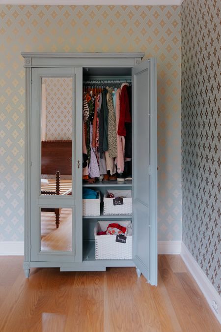 No closet, no problem! An armoire was the perfect choice in Faye’s room 🫶🏻

Faye’s room, wallpaper, armoire, baskets, wood hangers

#LTKkids #LTKstyletip #LTKhome