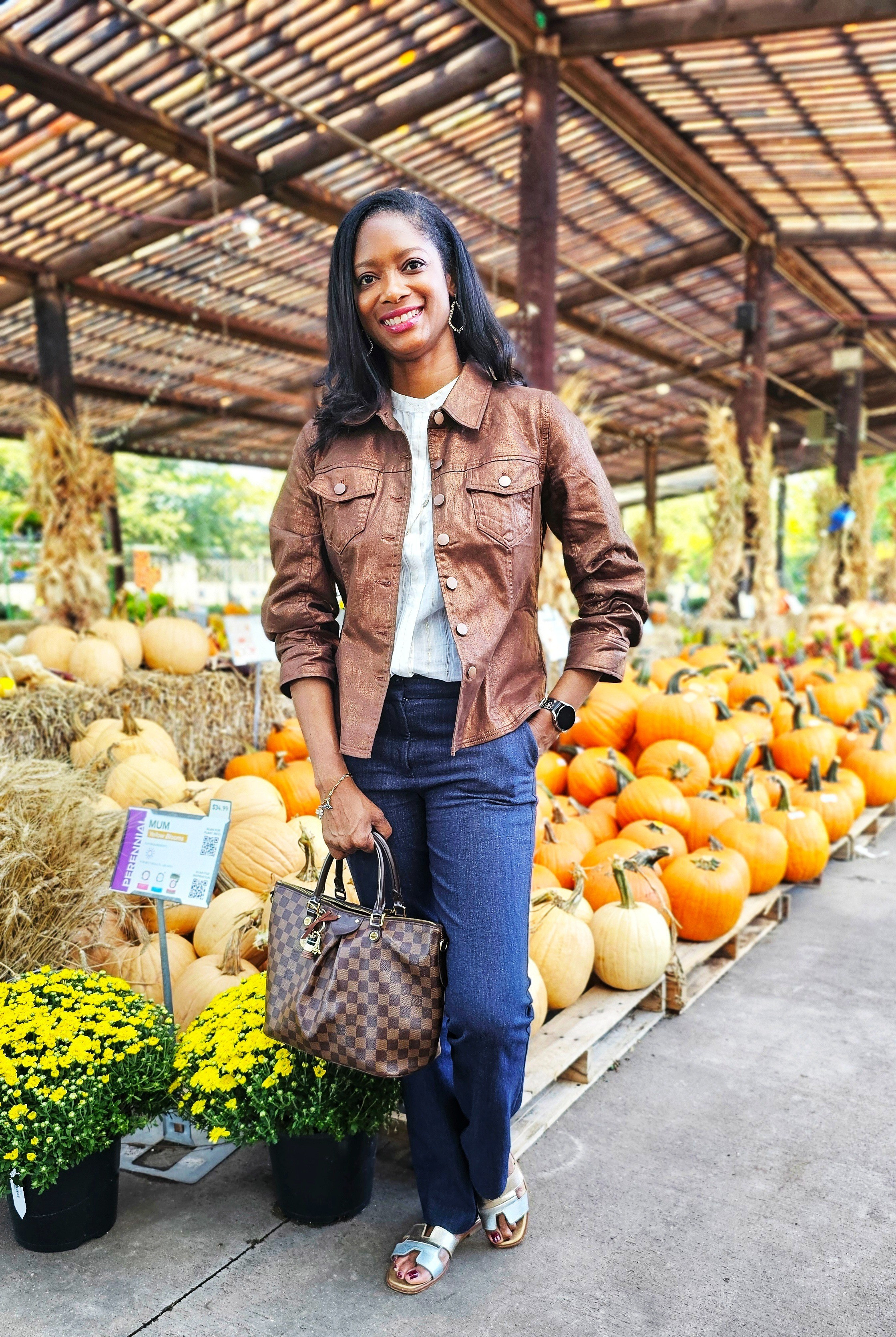 Feeling "chic" and little like fall in this metallic jacket! It's going to be on repeat for a long time. *#bostonproper #metallicjacket #falloutfit #teacherstyle  #teacherlook #teacherootd #pumpkinpatch #metallic

#LTKWorkwear #LTKSeasonal