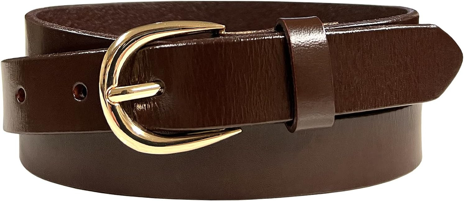 Women's Dress Skinny Fashion Belts Genuine Leather 3/4" (19mm) and 1" (25mm) wide | Amazon (US)