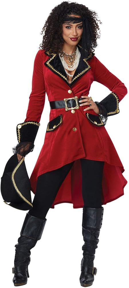 California Costumes Women's High Seas Heroine - Adult Costume Adult Costume, Red/Black, Medium | Amazon (US)