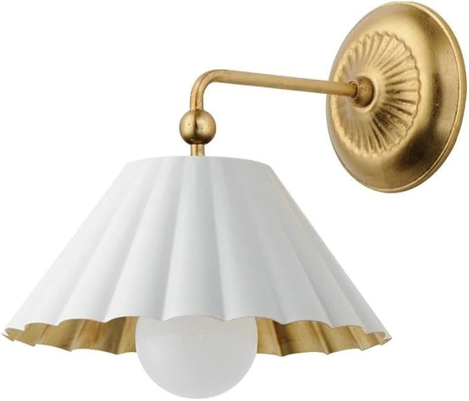 Maxim Primrose - 1 Light Wall Sconce-11 Inches Tall and 10 Inches Wide-Matte White/Gold Leaf Fini... | Amazon (US)