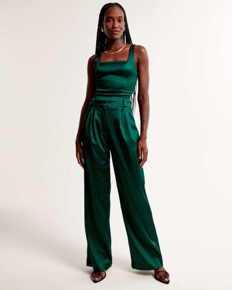 A&F Sloane Tailored Satin Sculpt Pant | Abercrombie & Fitch (US)