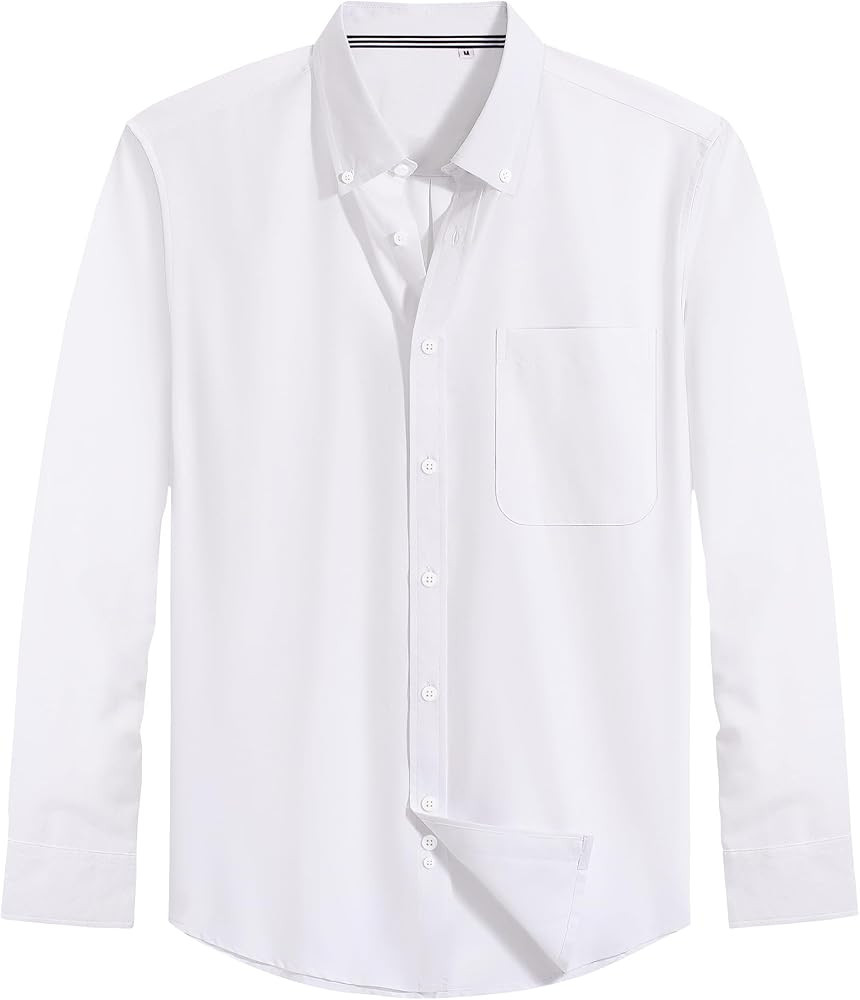 J.VER Men's Oxford Shirt Solid Casual Button Down Collar Shirts Long Sleeve Dress Shirts with Poc... | Amazon (US)