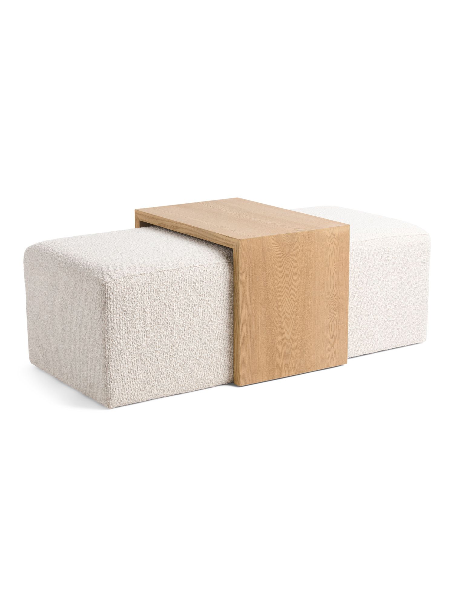 Large Modern Ottoman With Wood Accent | TJ Maxx