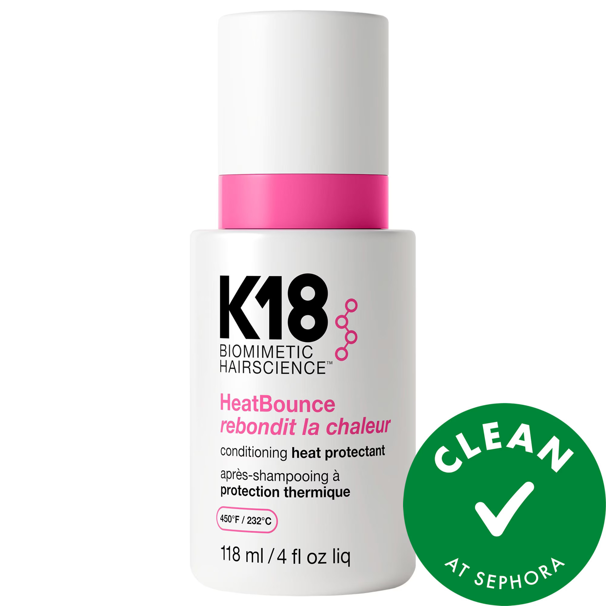 K18 Biomimetic Hairscience HeatBounce Leave-In Conditioner Heat Protectant 4oz/118ml | Sephora (US)