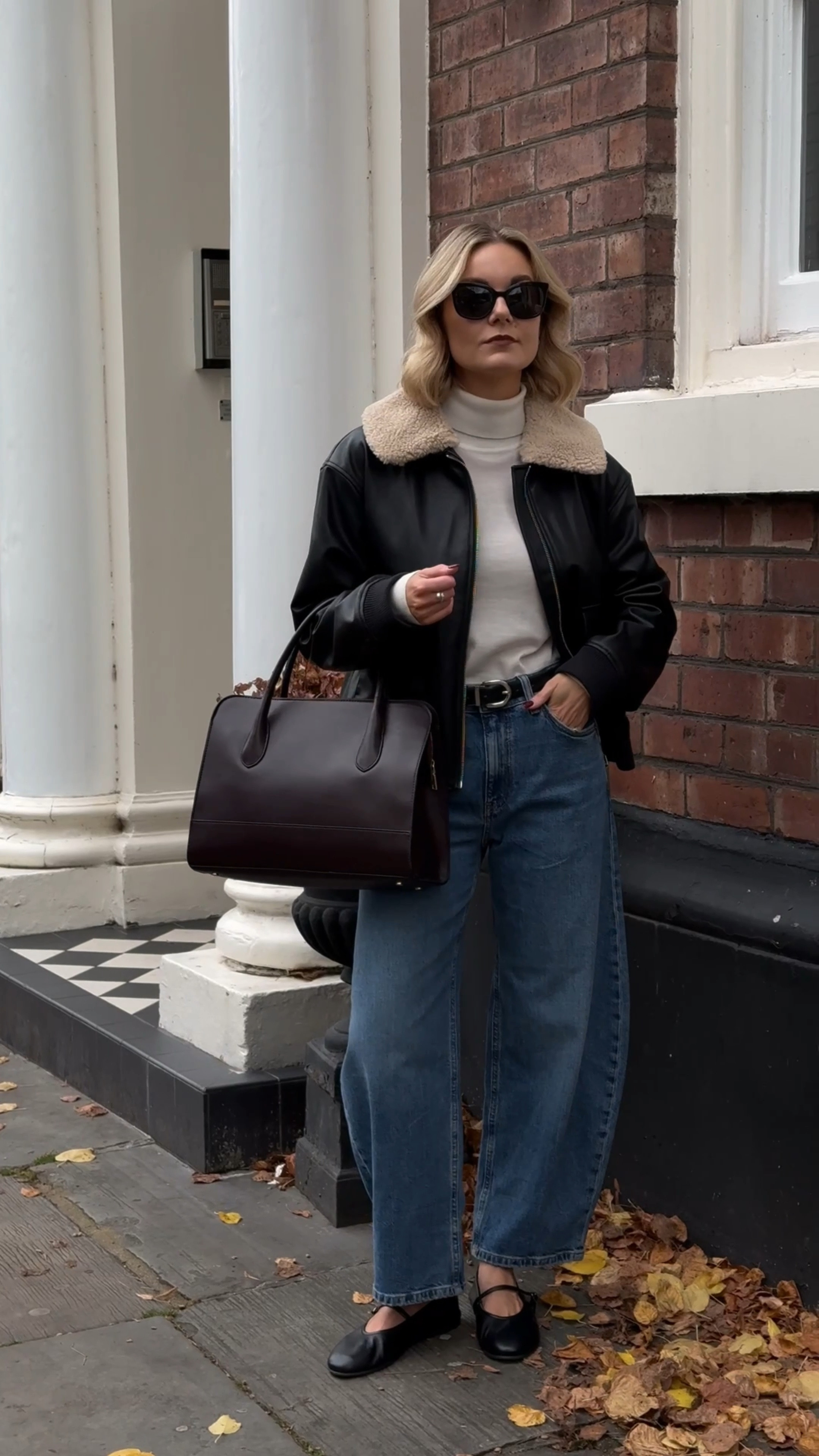 Autumnal layering; embracing those autumnal textures & tones today! I’ve finally found a pair of horseshoe jeans that fits petites too! 🤎🍂 
#autumnstyle #autumnstyling #neutralstyle #burgundybag  #leatherjacket  #weeklyoutfits  #ootd  #minimalstyle 

#LTKautumn #LTKuk #LTKeurope