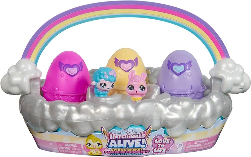 Hatchimals Alive, Spring Basket Toy with 6 Mini Figures, 3 Self-Hatching Eggs, Fun Gift and Easte... | Amazon (US)