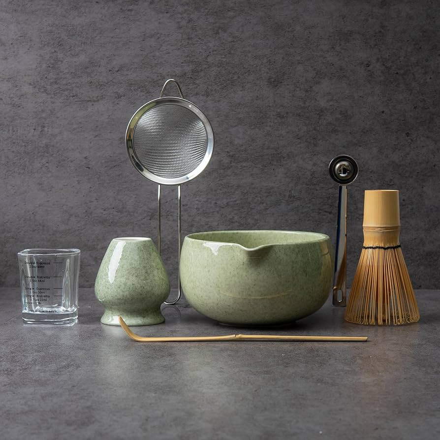 YIBO Matcha Whisk Set With Bowl, Ceramic Matcha Making Kit Includes Bamboo Whisk (Chasen), Holder... | Amazon (US)