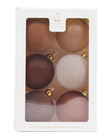6pk Flocked And Frosted Christmas Ornaments | Pillows & Decor | Marshalls | Marshalls