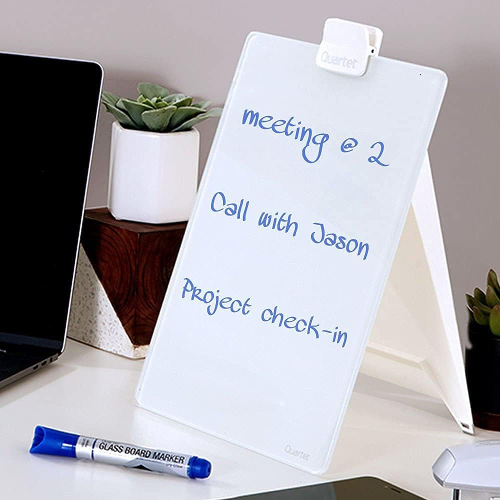 Quartet Glass Whiteboard Desktop Easel, 9" x 11", Dry Erase Surface, Clean Erase, Includes 1 Dry ... | Amazon (US)