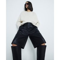 River Island Womens Black Faux Leather Bermuda Shorts | River Island UK & IE