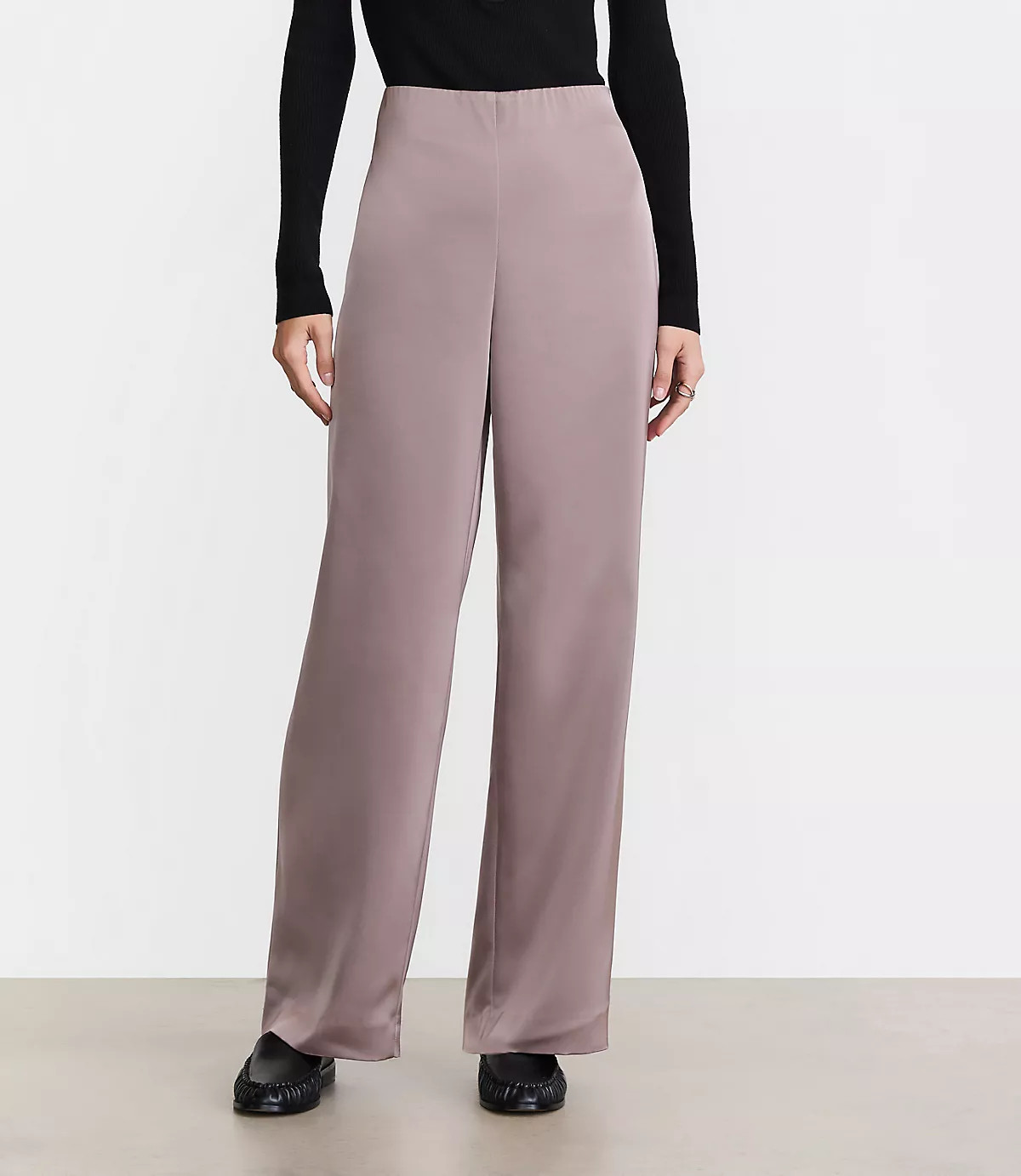 LOFT Versa Satin Straight Pants | LOFT