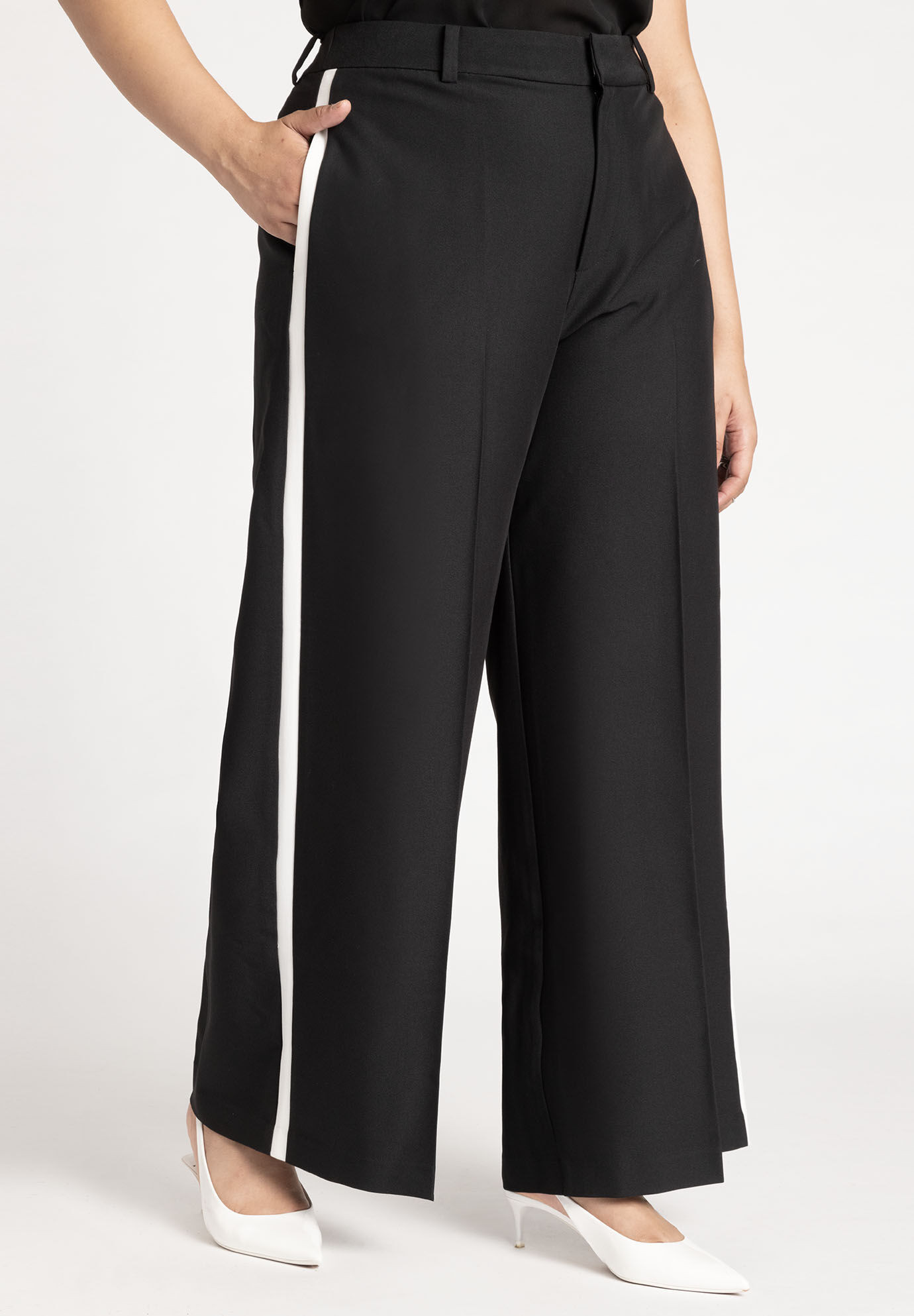 Wide Leg Floor Length Trouser | Eloquii