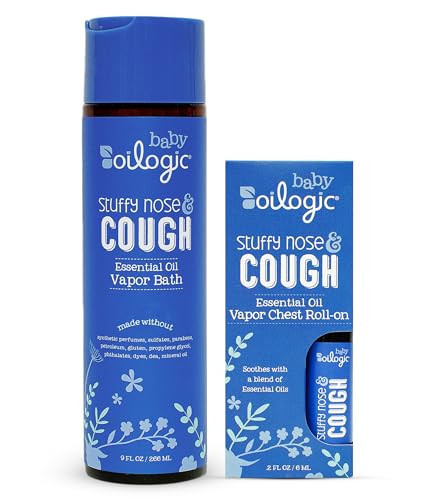 Oilogic Stuffy Nose & Cough Vapor Bath & Roll-On Essential Oil for Babies & Toddlers - Gentle Baby Bath Essentials Soothe & Comfort - Pediatrician-Tested & Safe for Babies | Amazon (US)