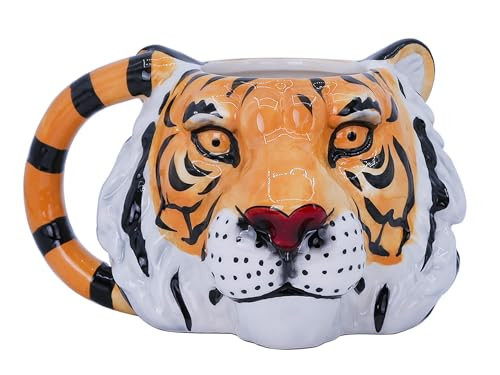 A.F.N.A.L Ceramic Mug for Home & Office, Creative Porcelain 3D Animal Cup with Handle for Coffee, Tea, Juice, Milk & Water, 20 oz. Tiger Head Mug Gift, 4.1" H | Amazon (US)