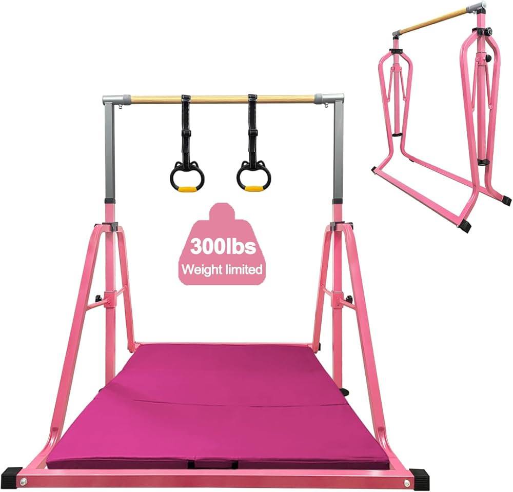 Foldable & Movable Gymnastics Kip Bar,Horizontal Bar for Kids Girls Junior,No Wobble Gym Equipmen... | Amazon (US)