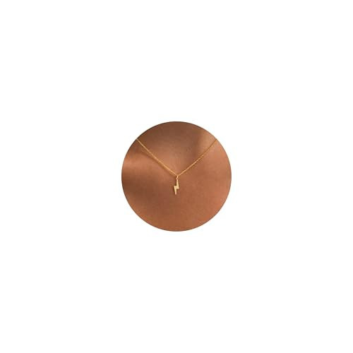 LLWOM Gold Necklace for Women-14K Gold Plated Lightning Bolt Necklace | Amazon (US)