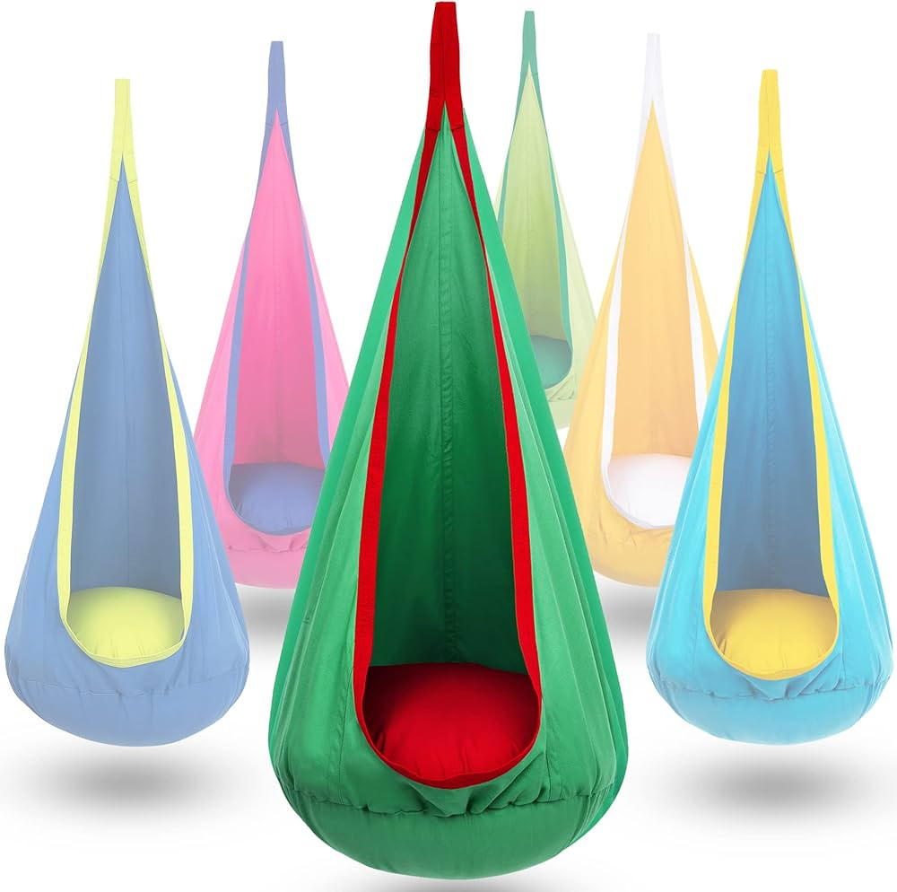 Y- STOP Kids Pod Swing Chair, Hammock Chair Swing with Inflatable Pillow, Sensory Swing with Pock... | Amazon (US)