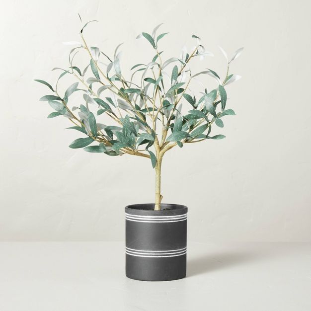 21" Faux Olive Leaf Ceramic Pot Arrangement - Hearth & Hand™ with Magnolia | Target