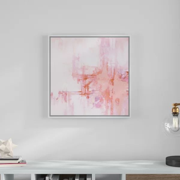 'Blush Pink Abstract' Framed Graphic Art Print on Canvas | Wayfair North America