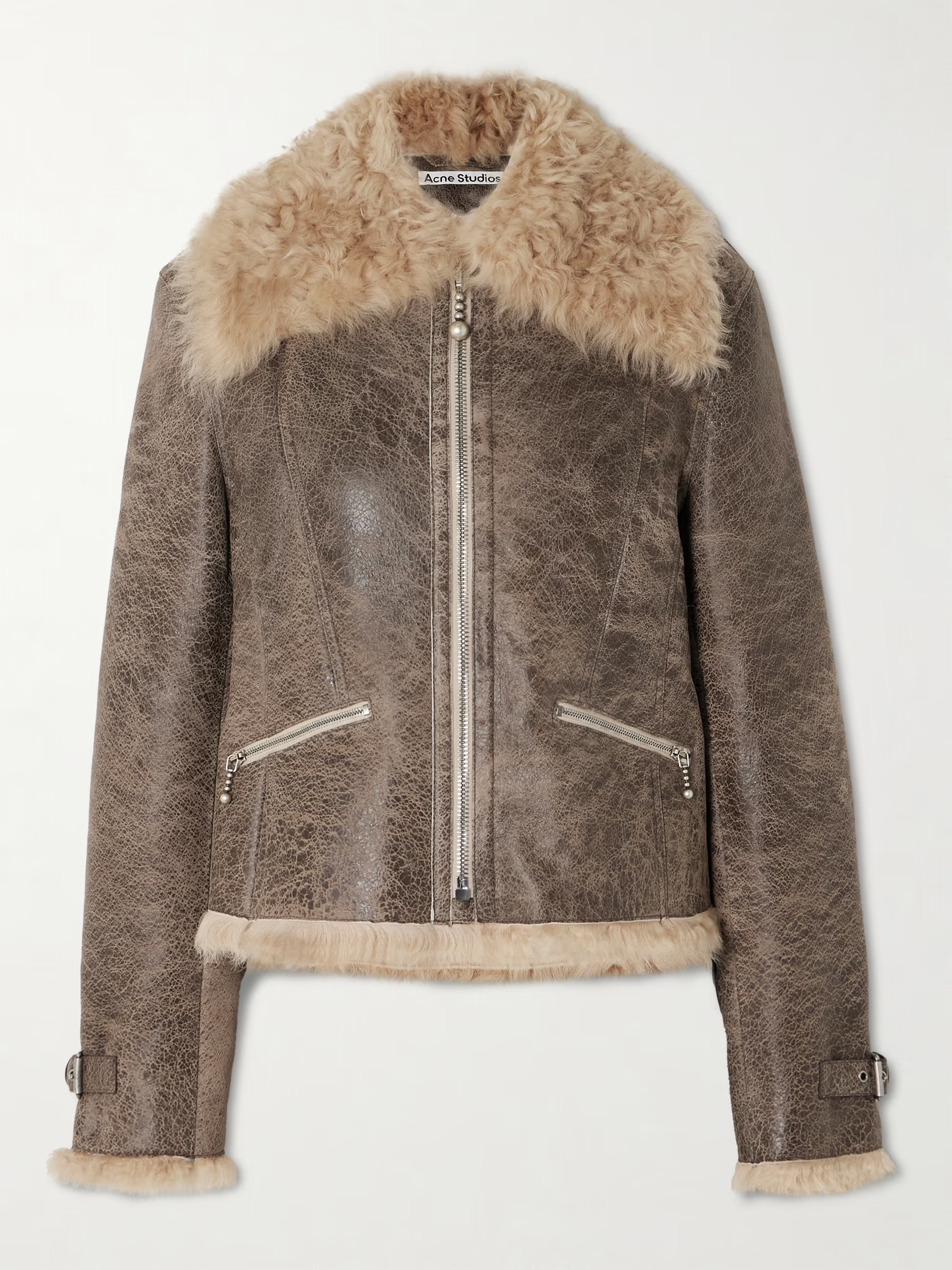 Distressed shearling jacket | NET-A-PORTER (UK & EU)