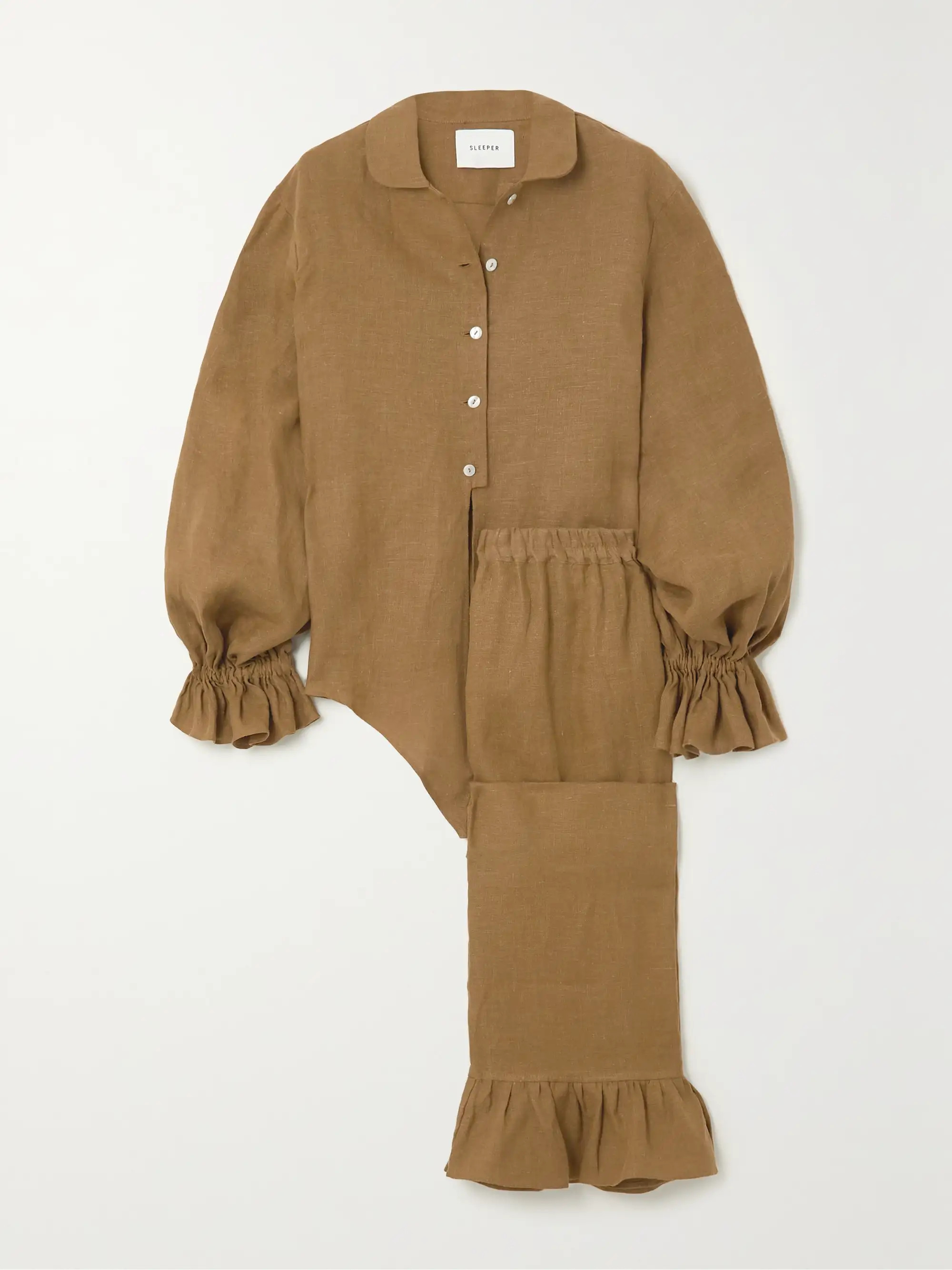 + NET SUSTAIN Rumba organic linen pajama set | NET-A-PORTER (UK & EU)