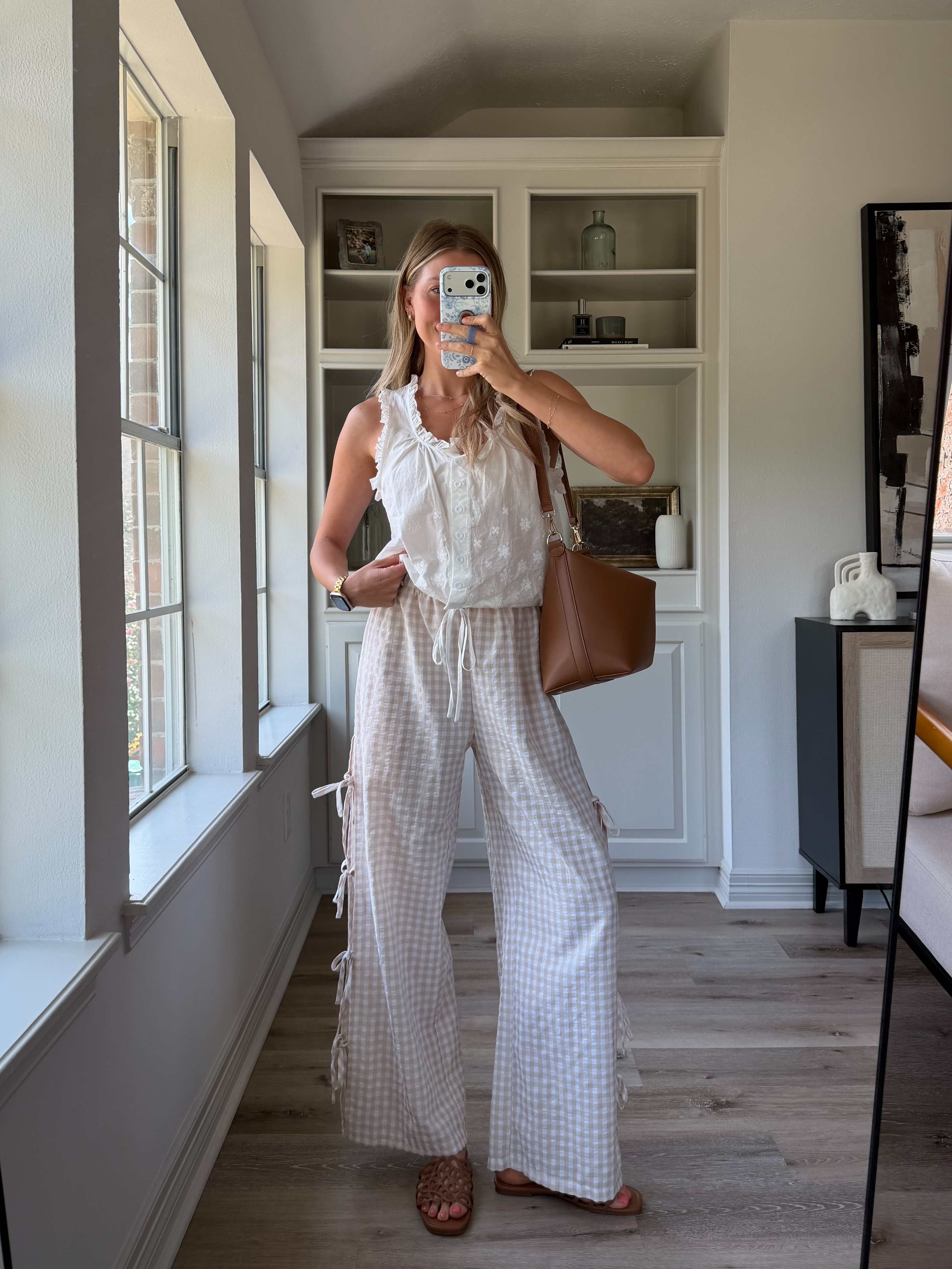 Cutie mom summer outfit | S in top, M gingham pants
 

 #LTKootd