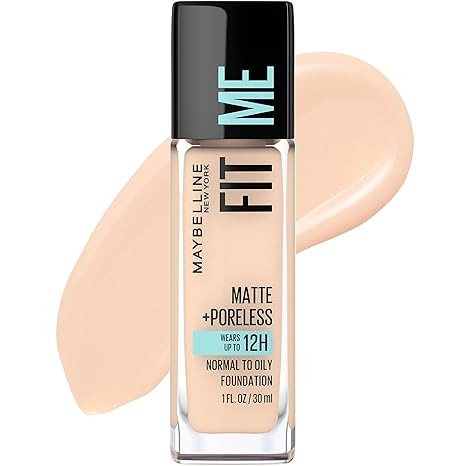 Maybelline Fit Me Matte + Poreless Liquid Oil-Free Foundation Makeup, Natural Ivory, 1 Count (Pac... | Amazon (US)