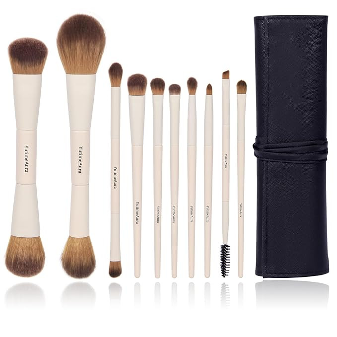 Makeup Brush Set 10pc, Dual-Ended Makeup Brushes For Bronzer, Contour, Eyeshadow, Blush, Conceale... | Amazon (US)
