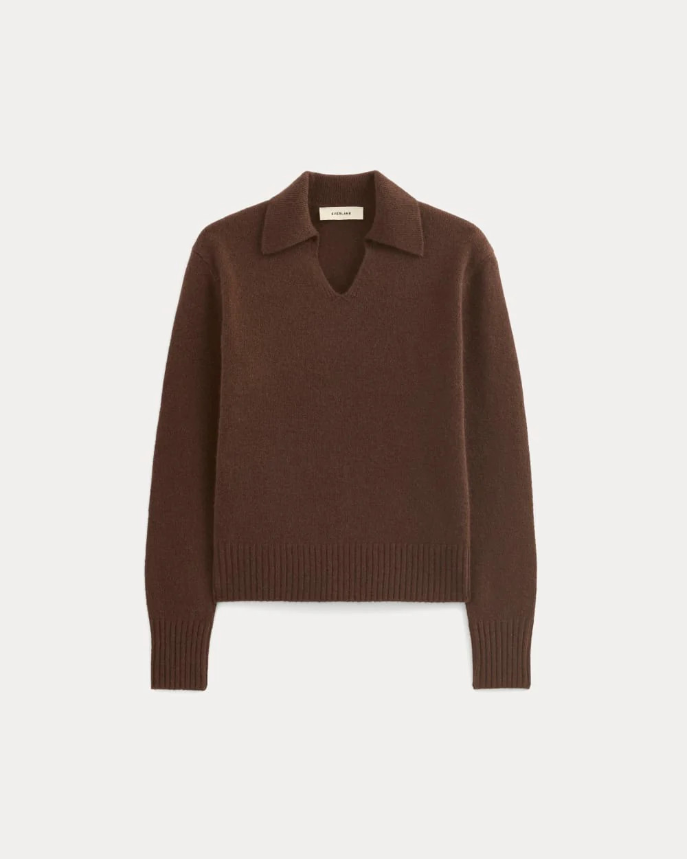 Cashmere Polo Sweater | Dark Mahogany | Everlane