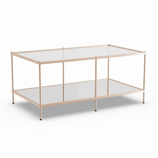 Silver Orchid Olivia Goldtone Glass Top Coffee Table | Bed Bath & Beyond