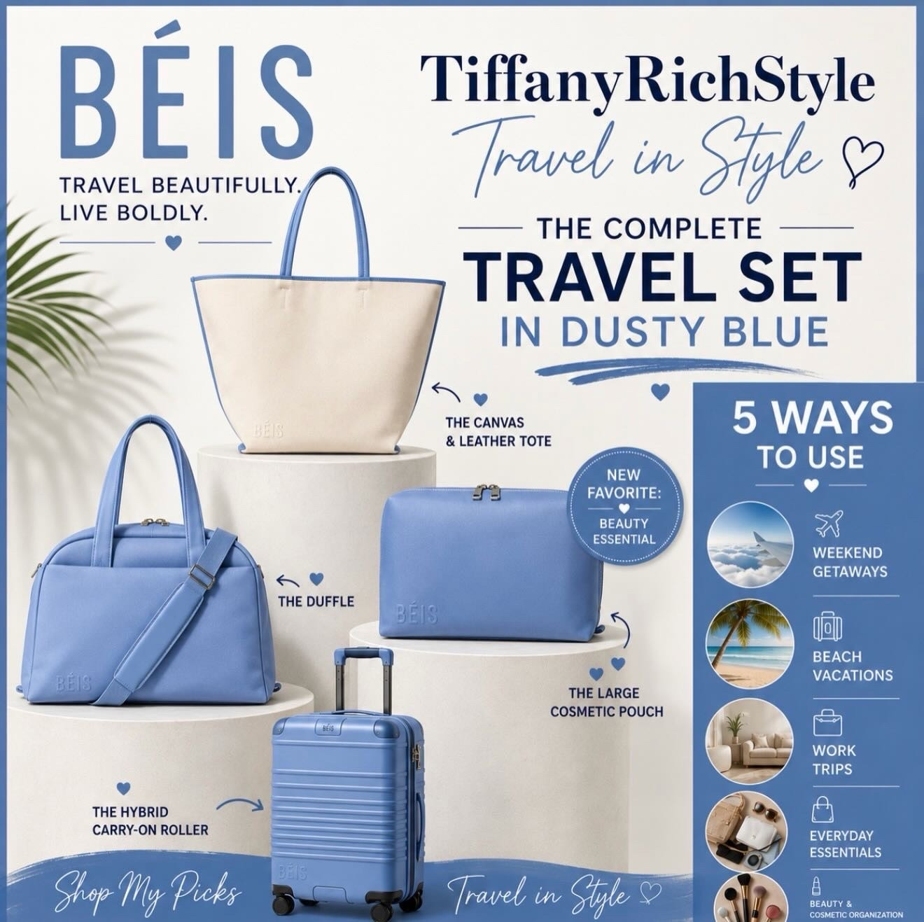 Travel in style with my favorite BÉIS @beis Dusty Blue essentials. From weekend getaways to work trips, this chic travel set keeps everything organized while looking effortlessly elevated.

#LTKTravel #BeisTravel #TravelEssentials #CarryOnLuggage #TravelStyle

#LTKBeauty #LTKTravel #LTKActive