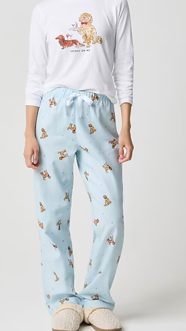 Doodle PJ’s for women on sale right now at JCrew