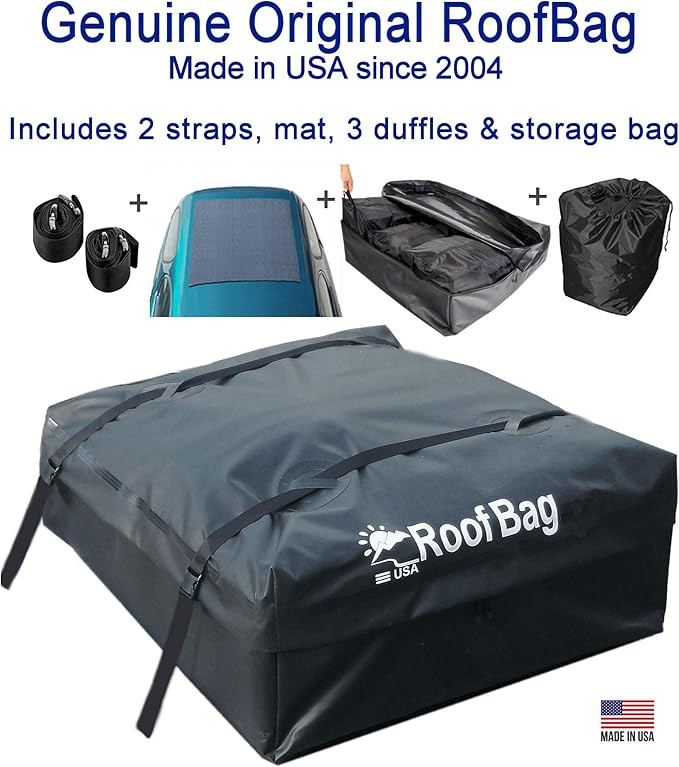 RoofBag Rooftop Cargo Carrier Made in USA, 11 Cubic Feet. Waterproof Car Top Carriers for Cars wi... | Amazon (US)