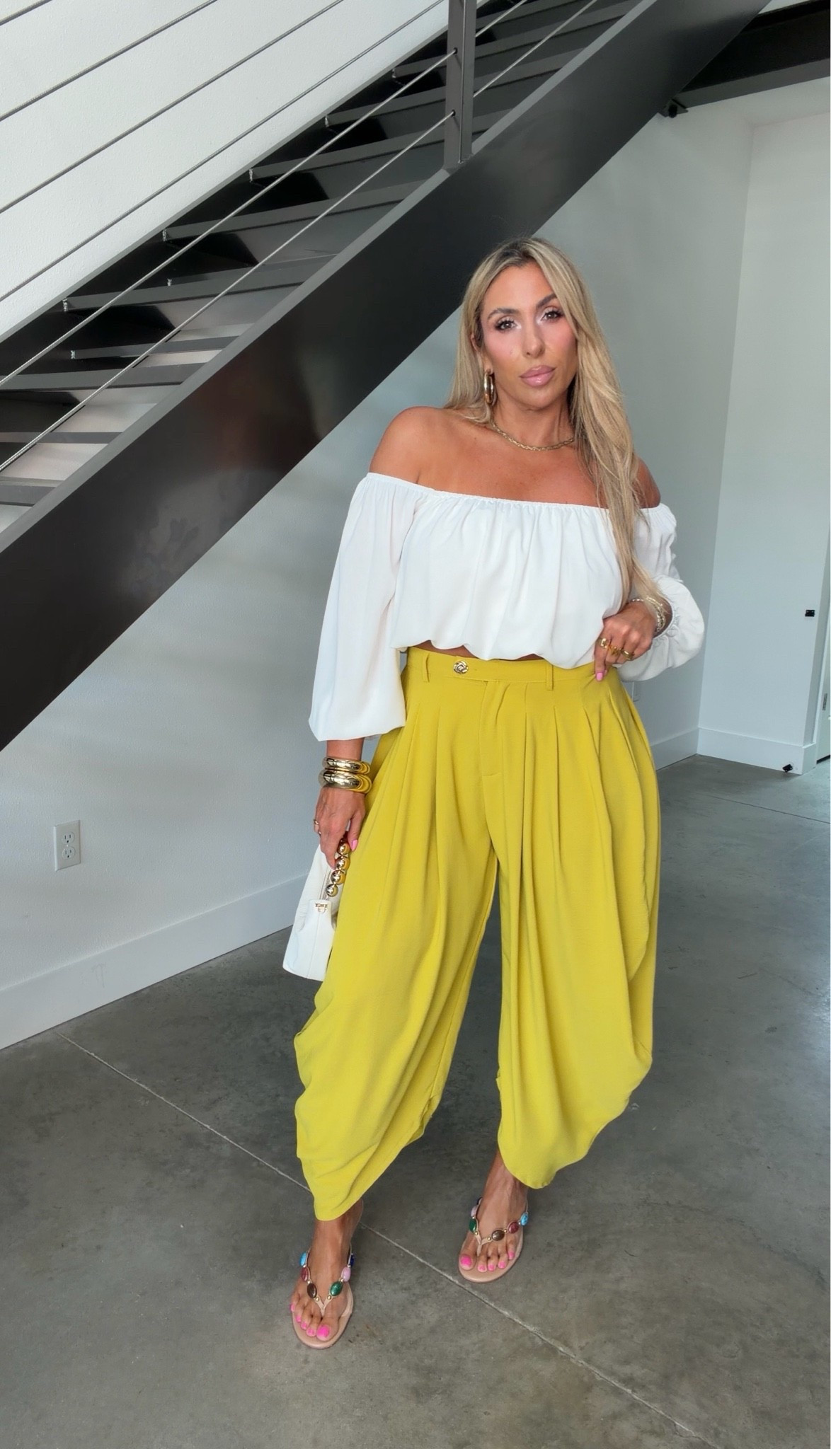 Top L
Pants XL (size up if in between) 
Strapless for busty TTS
Heels comfortable and TTS

#LTKootd #LTKMidsize #LTKOver40