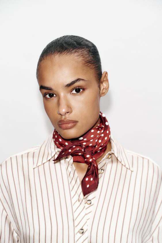100% VISCOSE POLKA DOT PRINT SCARF | Zara US