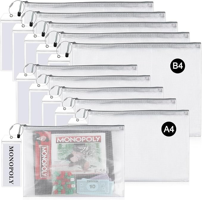 Board Game Storage Kit with 12 Sets of Zipper Pouch Bags and Sorting Label Tabs, Board Game Organ... | Amazon (US)