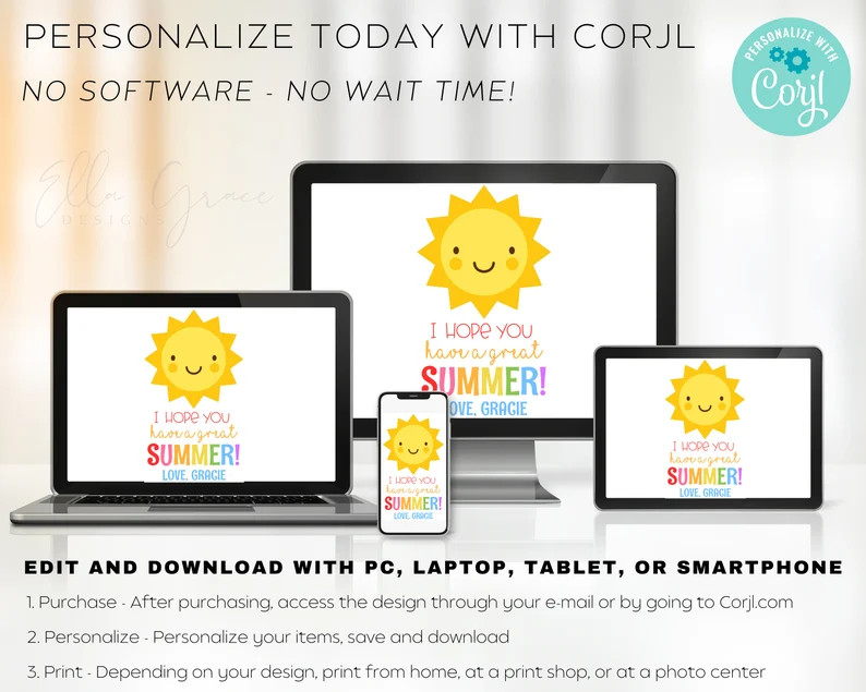 End of School Year Tags, Sun Gift Tags, Teacher Thank You, Last Day of School, Classmate School P... | Etsy (US)