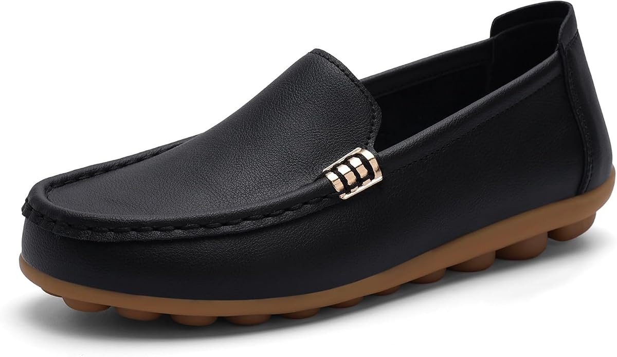 Women's Comfortable & Lightweight Leather Loafers Slip-Ons Driving Walking Mocs Boat Shoes Cute B... | Amazon (US)