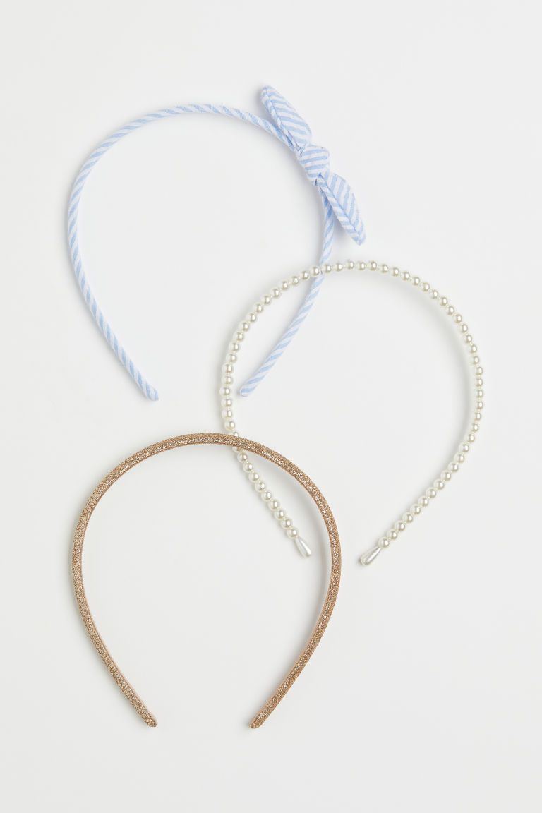 H & M - 3-pack Hairbands - Blue | H&M (US + CA)