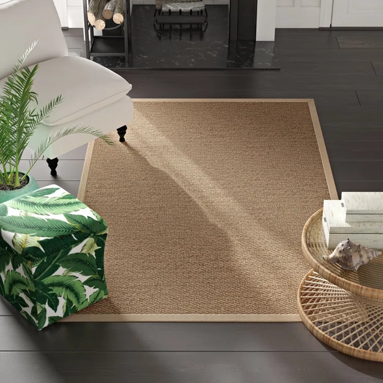 Palacio Bamboo Slat/Seagrass Beige Area Rug | Wayfair North America