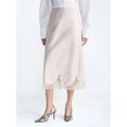 Scoop Women's Midi Slip Skirt with Lace Trim, Sizes XS-XXL | Walmart (US)