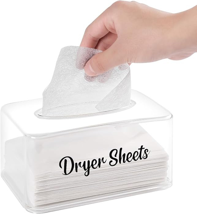 Dryer Sheet Holder, Clear Dryer Sheet Container, Dryer Sheet Dispenser Box for Laundry Room, Plas... | Amazon (US)