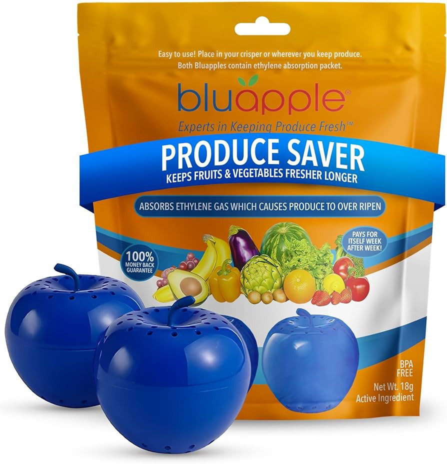 Bluapple Produce Saver 2-Pack - Keeps Fruits & Vegetables Fresh Longer in Refrigerator Crisper, S... | Amazon (US)